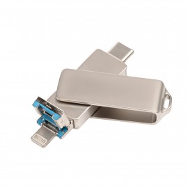 Флешка 323 S mat OTG 3в1 Lightning, Type-C, USB